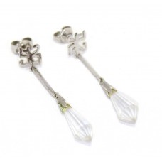 Dangle Earrings Natural Crystal Women's Silver Solid 925 Gemstone Handmade A547